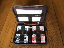 Vintage Twin Pack Of Lion Cartesa Jouer 3054 Playing Cards In Leather Case