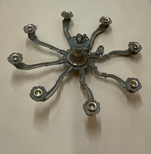 Gilt brass candle chandelier - brass, 8