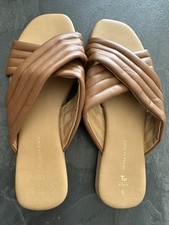 Tu Size 6 Tan Brown Slider Flip Flop Sandals