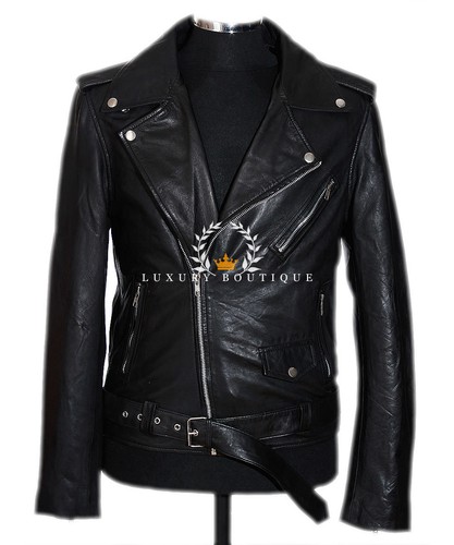 Brando black men biker real - men's,