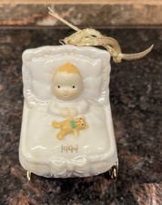 1999 BABY'S FIRST CHRISTMAS - Carlton ceramic ornament - carriage stroller - 1st