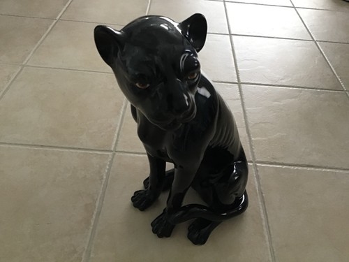 Vintage ceramic black panther - vintage,