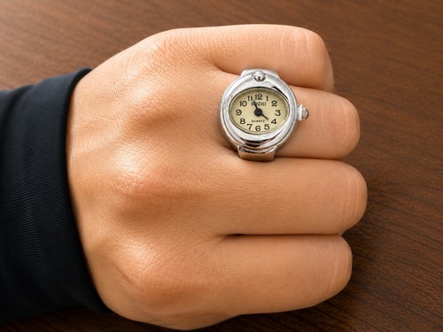 Vintage ring watch - watch, silver