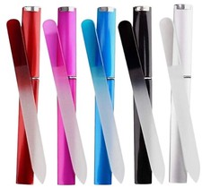 LARGE CRYSTAL GLASS NAIL FILE WITH HARD CARRY CASE  /  XMAS STOCKING FILLER UK