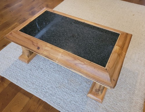 Wood and granite coffee - , table