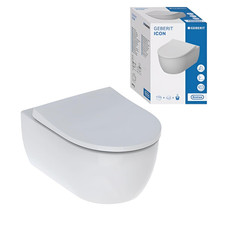 Geberit iCon RimFree Wall-Hung Toilet Invisible Fixings With Soft-Close Seat