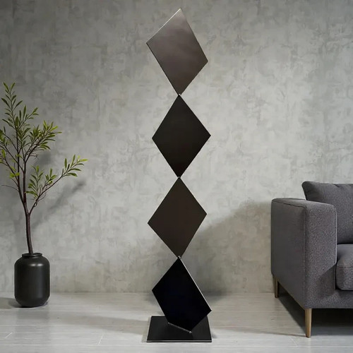 Abstract geometric steel - 64",