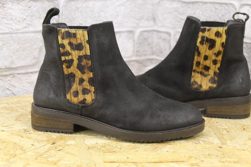 Black nubuck leather pull - pull, on