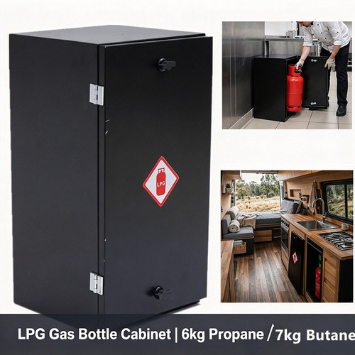 Black lpg gas bottle storage - black,