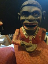 Antique Mechanical Cast Iron Money Box - Jolly Man