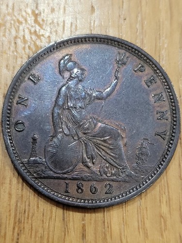 1862 queen victoria penny - victoria,