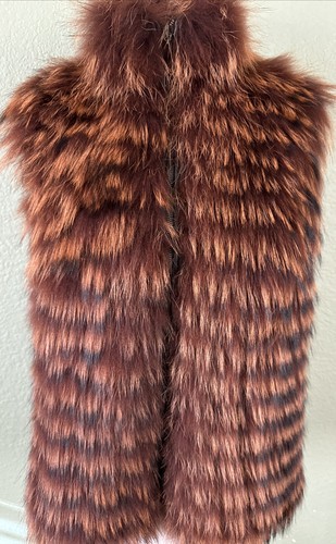Real fox raccoon fur vest - fox,