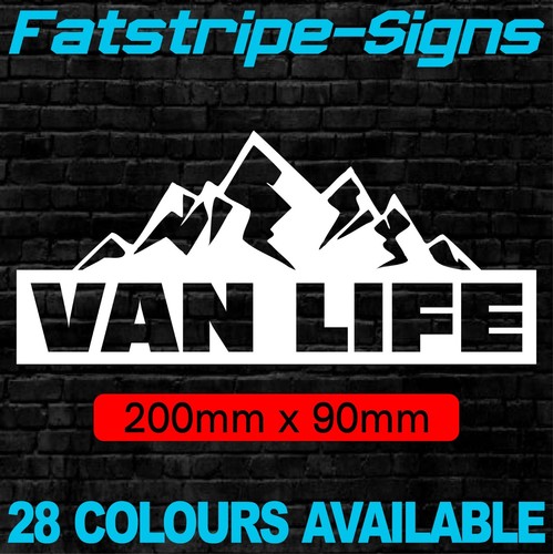 Van life mountain stickers - van,
