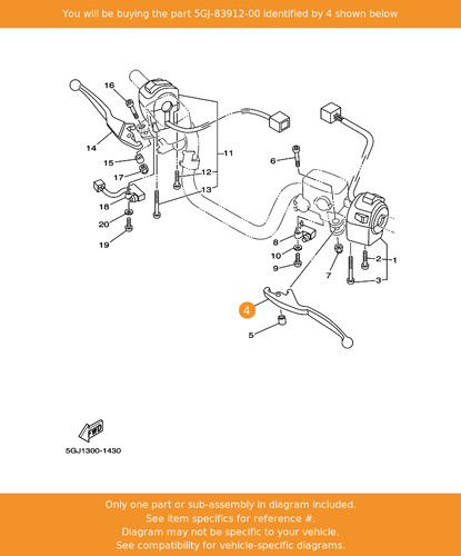 Yamaha lever 5gj 83912 00 - lever, 1,