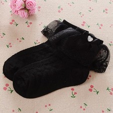 3 Pairs Girls Baby Frilly Lace Socks 1-9Y With Gem Ankle School Wedding Party