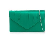 Emerald green satin - green,