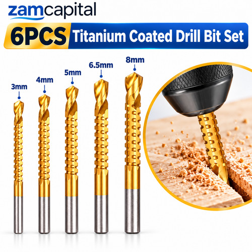 6pcs titanium coated drill - 6pcs,