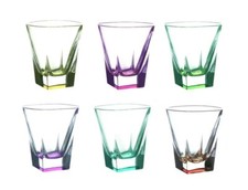 RCR CRYSTAL FUSION COLOURS 6 SHOT GLASSES 6cl (BOXED) NEW