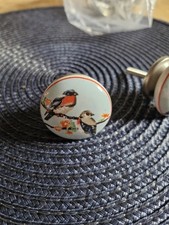 Bird Design Ceramic Cupboard/drawer Knobs X 5. Includes Fittings.