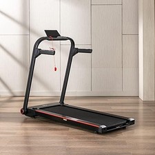 Folding Treadmill 14km/h LED Display Safety Key Wide Mat Home Fitness