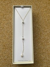 Stella Picciotto Gold Coloured Drop Necklace with 'Pearls' - 16" + 2"