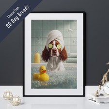 Funny Dog in Bath Print –