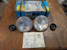 Wipac/Lucas 7" H4 Headlamps LHD Dip-Right – Quadoptic Style – No Sidelight