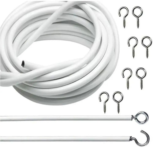 Net curtain wire - wire, white