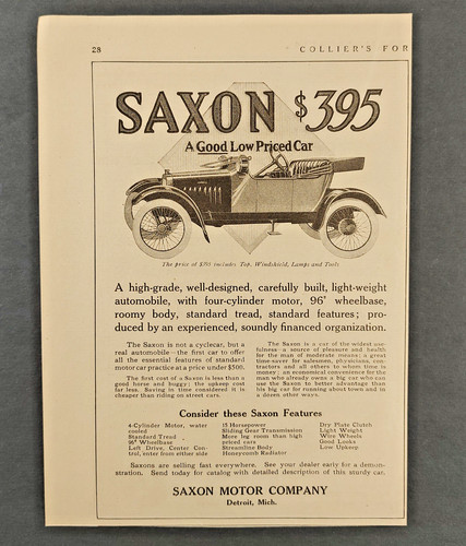 1914 saxon motor company - company, print