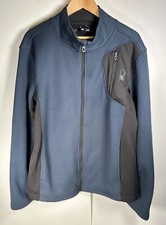 Spyder Jacket Mens Large Blue Black Raider Full Zip Ski
