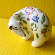 MINTON Haddon Hall POLAR BEAR Figurine with Gold Trim RARE Bone China - ENGLAND