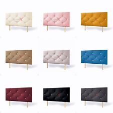 20 Inches Diamond Plush Velvet Fabric Padded Upholstered Headboard For Bedrooms