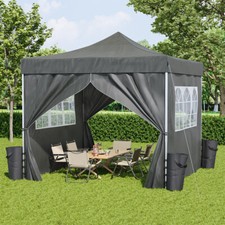 Outdoor Pop-Up Gazebo Tent - Adjustable Camping Shelter with Removable Sidewalls