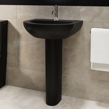 550mm Matt Black Full Pedestal