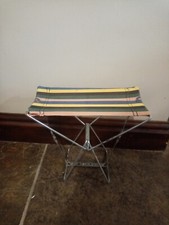 Vintage Striped Thunder Folding Camping Garden Picnic Stool Chair Seat Retro