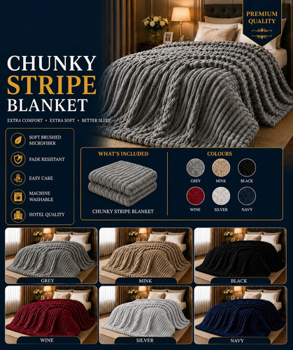 Ribbed soft fleece - fleece, throws