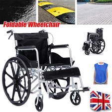 Wheelchair Lightweight Self Propelled Mag 24" Wheels Folding Brake Armrest Chair
