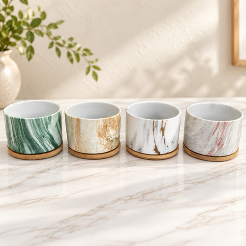 Round ceramic marble effect - round,