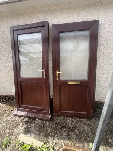 Brown upvc exterior door 180 - brown,