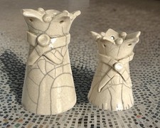 Pair of Raku Crackle Glaze