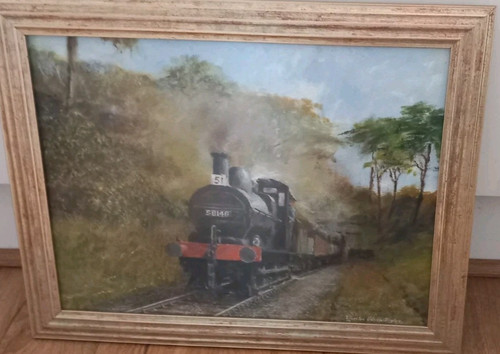 Steam train canvas painting - steam,