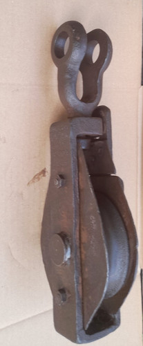 Large vintage metal pulley 1 - metal,