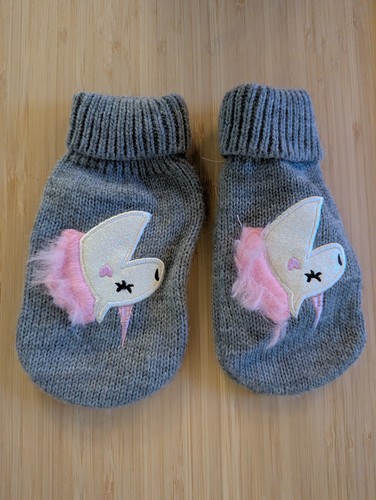 Girls mittens pink white - mittens, /