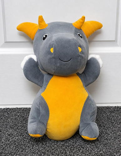 Grey yellow dragon plush - dragon,