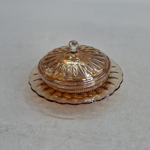 Amber glass lidded - amber,