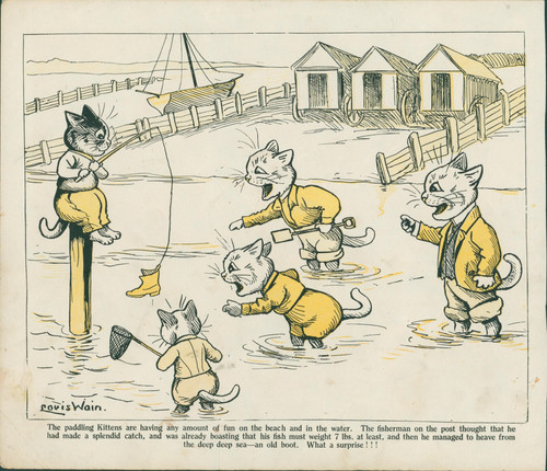 Louis wain large antique - x,