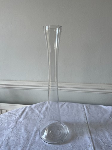 Clear glass lily vase 40cm - clear,