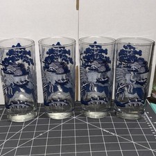 Vintage Set Of 4 Blue Willow