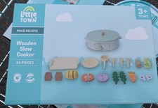 Aldi Little Town Wooden Slow Cooker 24 Pieces Set Age 3+ BRAND NEW October 2025