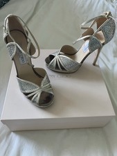 Jimmy Choo Fayme Gold And Silver Sandals Size 5 Wedding Shoes
